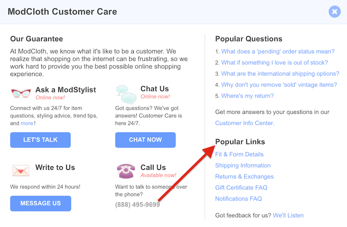 Customer Care Links