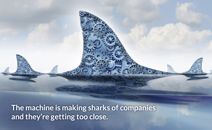 The machine is making sharks of companies and they're getting too close