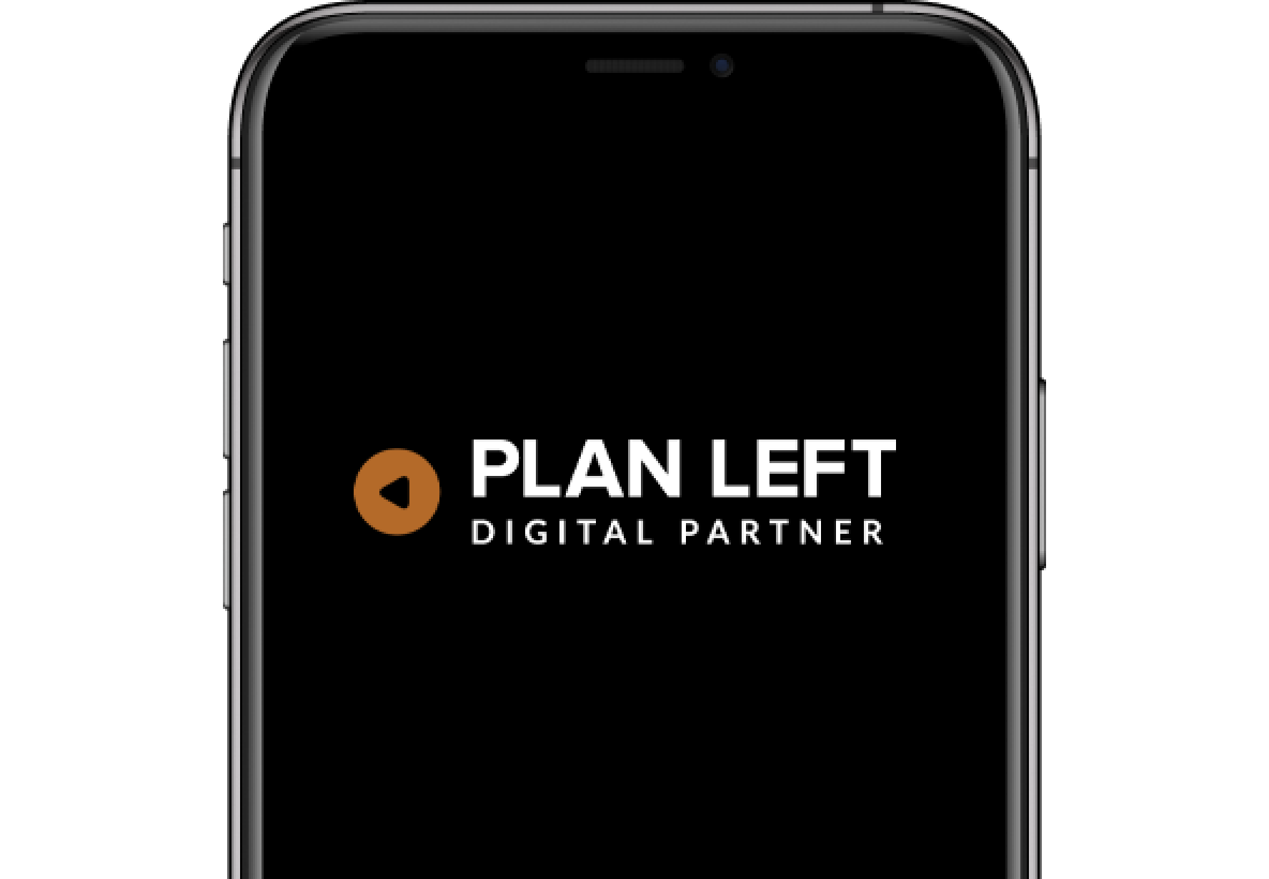 Plan Left logo on cell phone