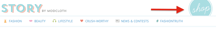 ecommerce blog shop button