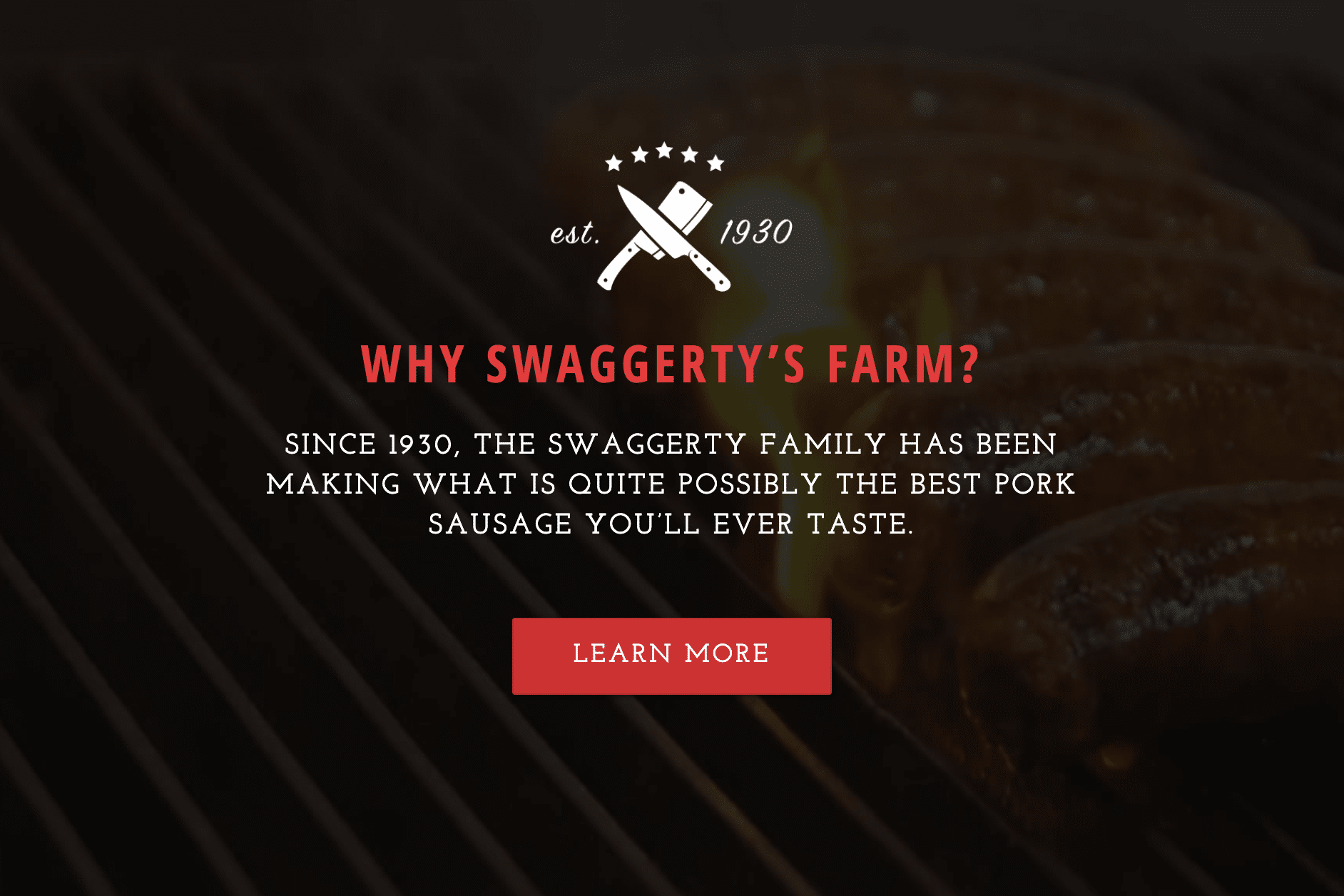Informational graphic for Swaggerty's Sausage answering Why Swaggerty's Farm.