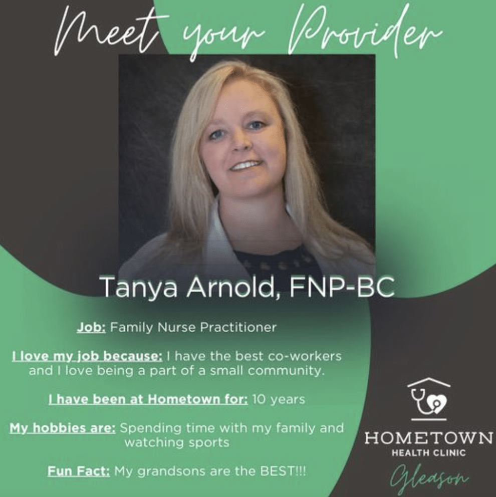 Tanya Arnold, FNP-BC provider information for Hometown Health Clinic.