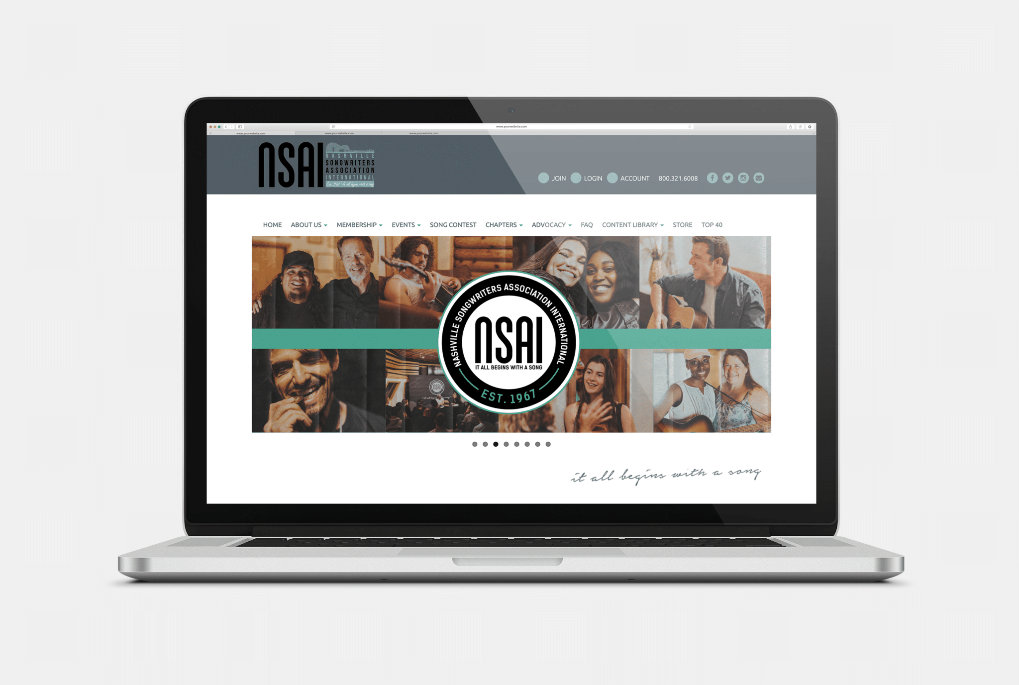 NSAI logo with images of people on an open laptop screen.