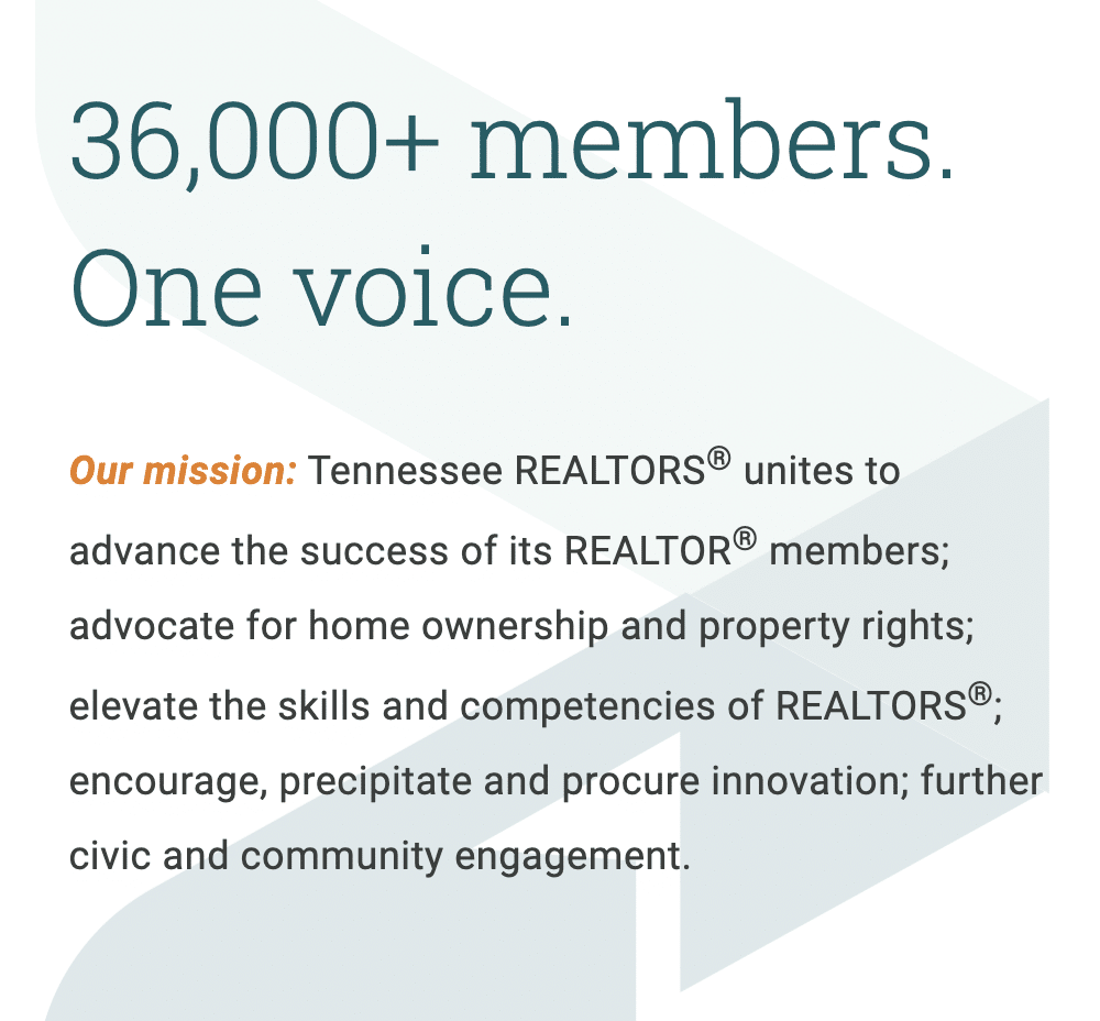 Tennessee Realtors 36,000 plus members content from webpage.