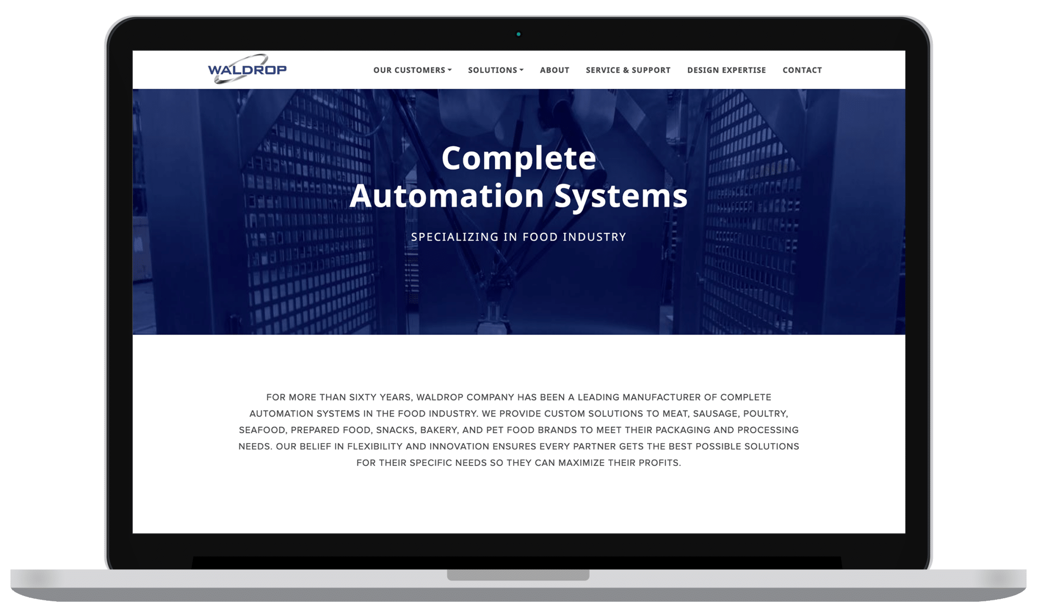 Waldrop Complete Automation Systems webpage view with content.