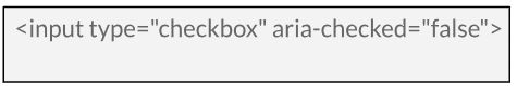 Example of aria-checked attribute indicating a checkbox is checked.